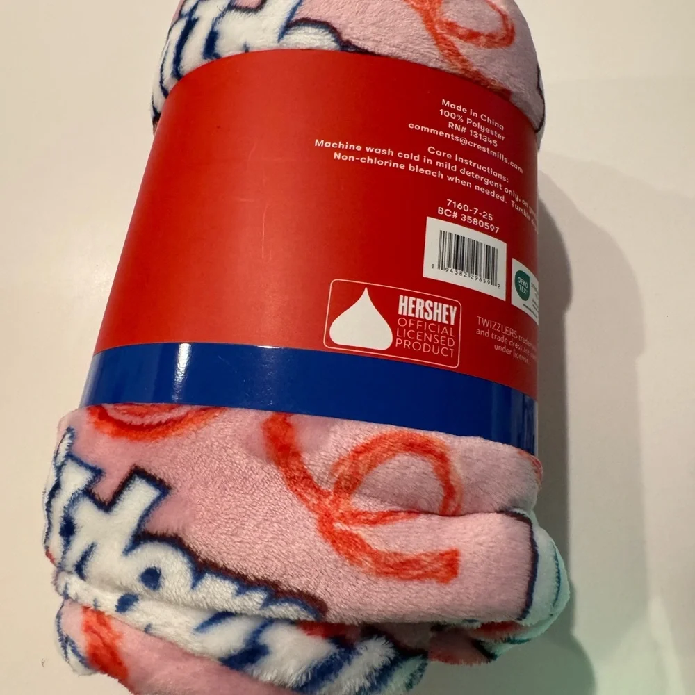 TWIZZLERS LICORICE 50” x 60” Pink Plush Throw Blanket - Branded Cozy Throw